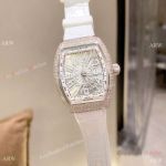 Clone Franck Muller Women's Vanguard Yachting Iced Out Watches Silver Dial